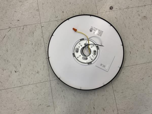 Ceiling Light - Round, Black Frame, White Shade Retail $35.00