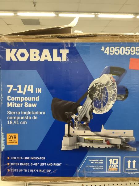 Kobalt 7-1/4-in 10-Amp Single Bevel Compound Corded Miter Saw Retail $179.99