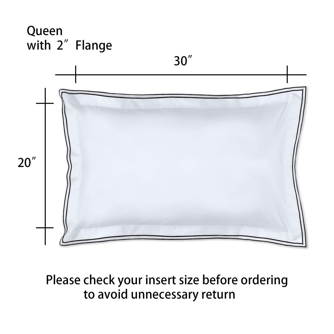 Ranznaz Cotton King Size Pillow Shams Set of 2, 100% Cotton Embroidery Trims Pillowcases with Envelope Closure, Softer and Breathable Elegant Pillow Cover for Bedding, 20 x 36 Chocolate