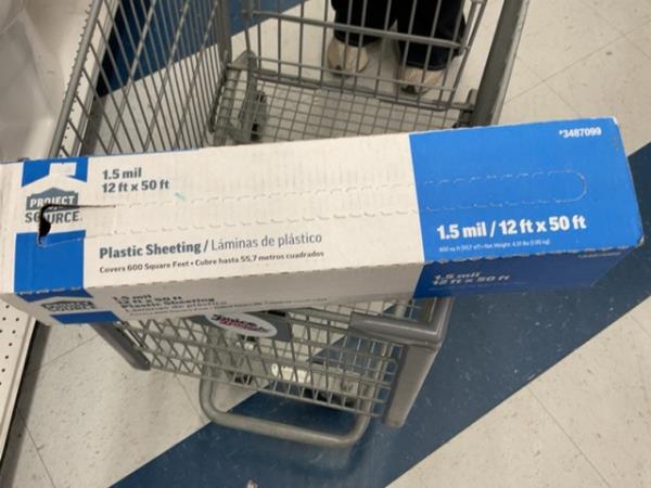 Project Source Plastic Sheeting - 1.5 mil, 12 ft x 50 ft, Covers 600 sq ft Retail $25.00