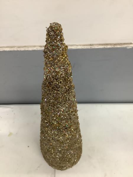 Sparklesphere Glitter Cone Tree - Gold Retail $24.99