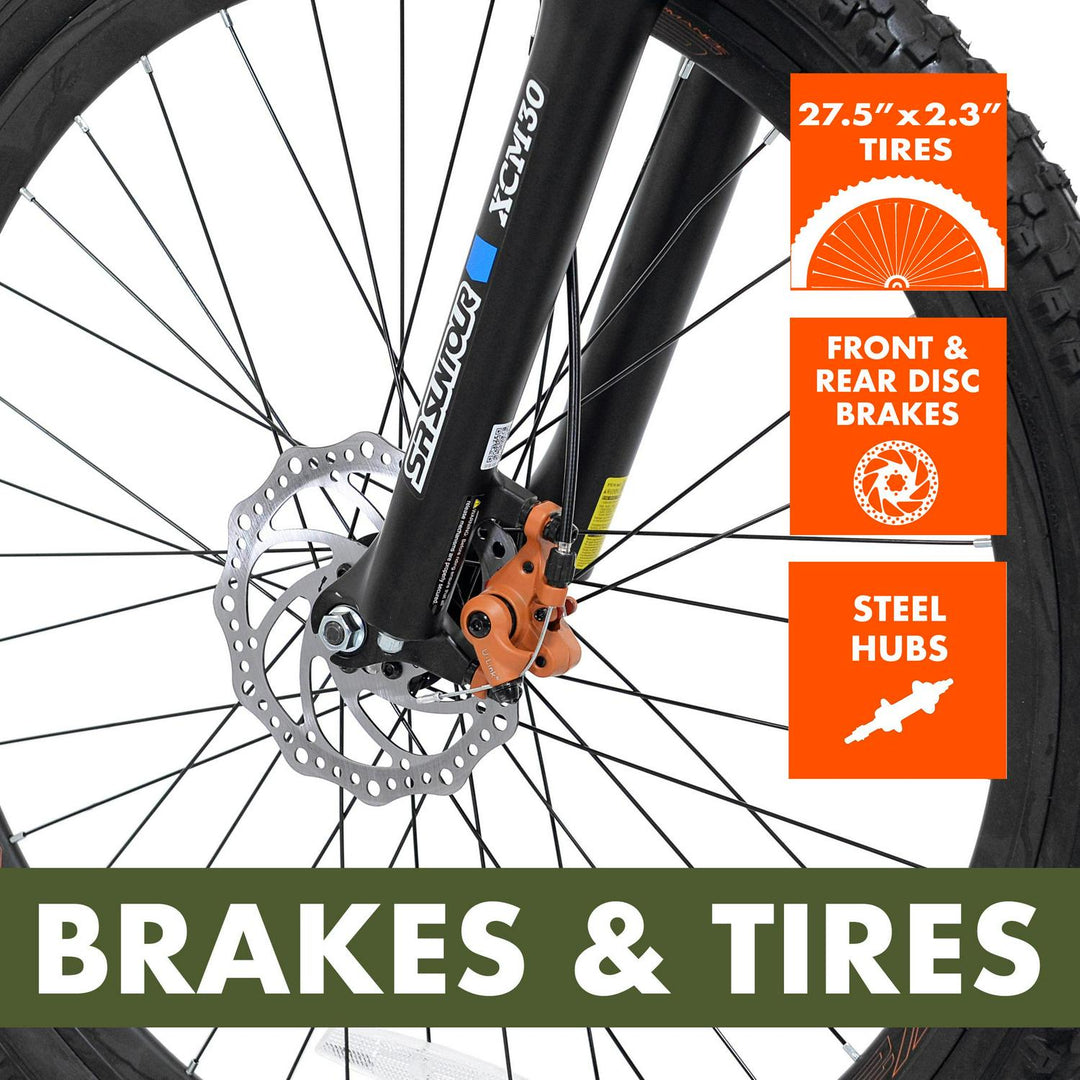 Ozark Trail 27.5  Vibe Mountain Bike  Medium Frame  Black  Adult  Unisex