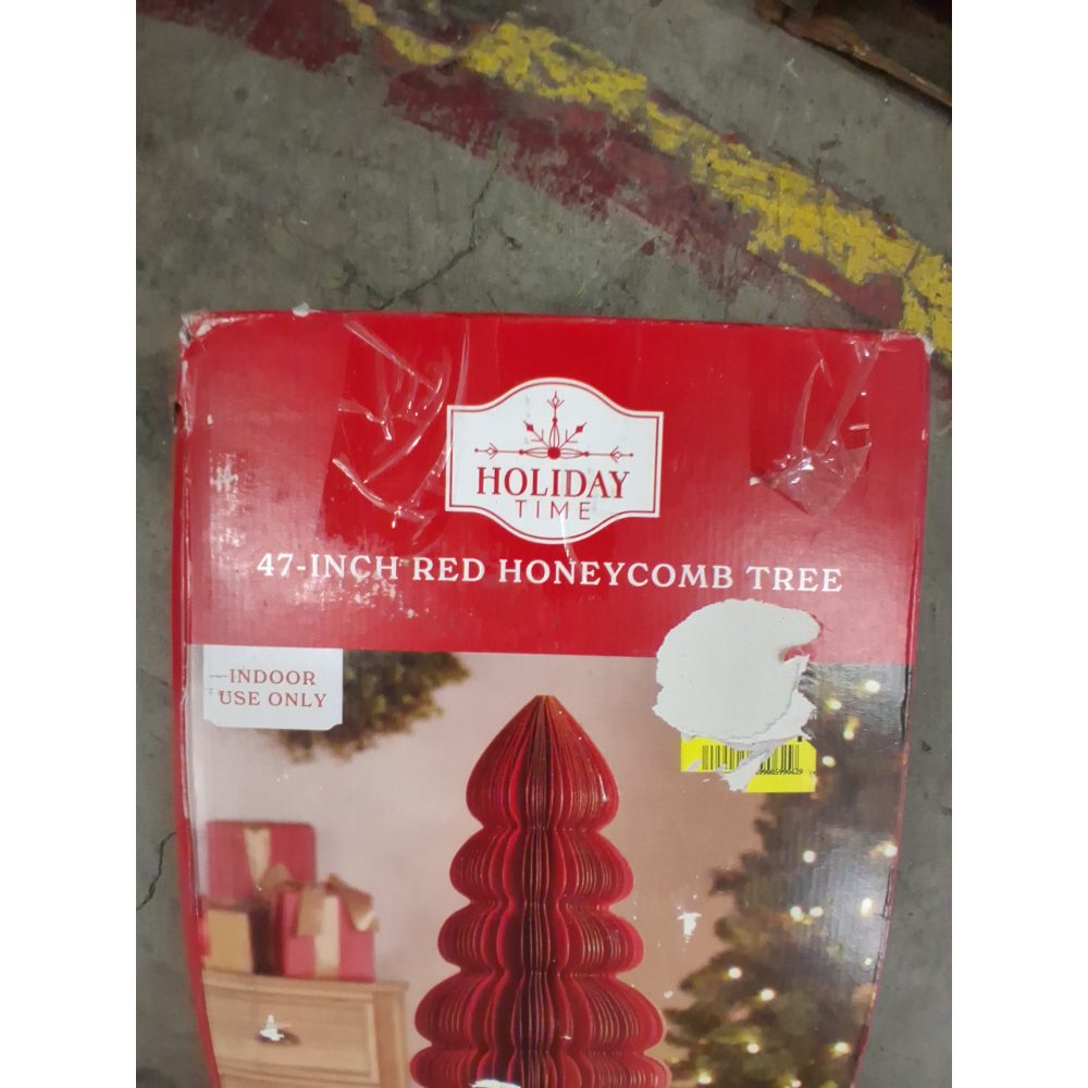 Holiday Time 47-Inch Red Honeycomb Tree, Indoor Use Retail $30.00