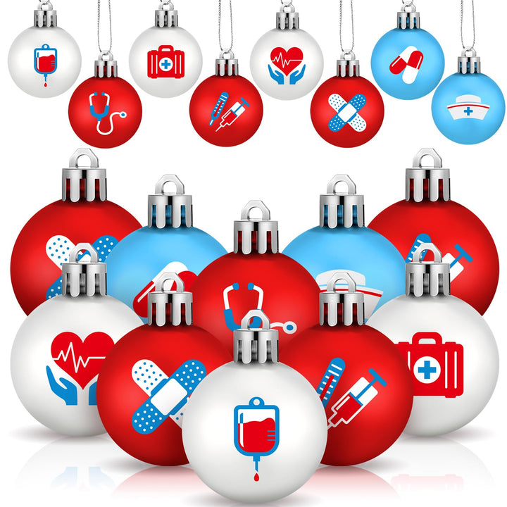 Sumind 32 Pcs 4th of July & Mardi Gras Hanging Ball Ornaments, Plastic, Patriotic & Festive Mardi Gras, Green, Purple, Gold, Nurse Style, Home & Holiday Decoration