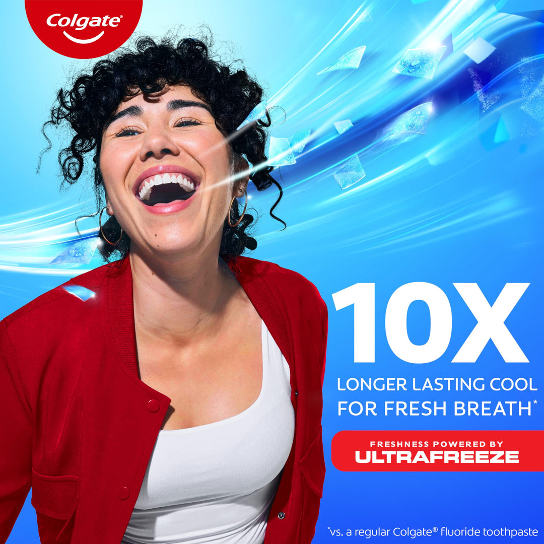 Colgate MaxFresh Cool Mint Toothpaste Pack, Fresh Breath Toothpaste with Fluoride and Hundreds of Mini Breath Strips, Leaves Mouth Feeling Refreshed for Hours, 6.3 oz