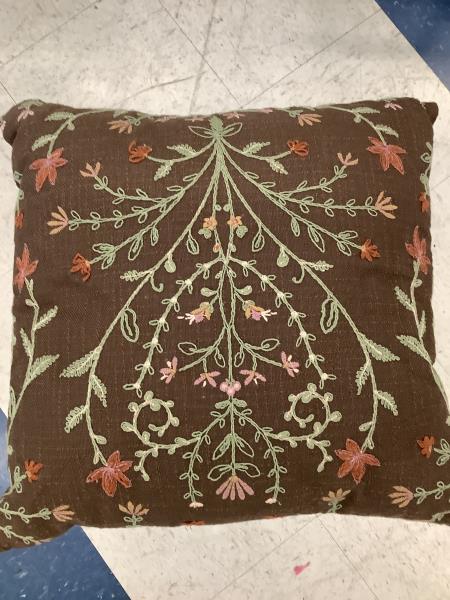 Embroidered Floral Pillow Retail $19.00