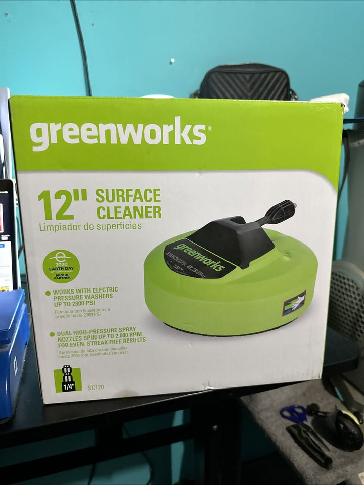 Greenworks - 12" Pressure Washer Surface Cleaner Attachment - Green