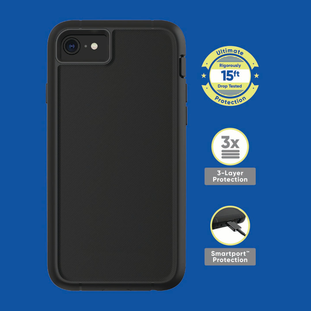 Onn. Rugged Phone Case with Holster for iPhone 6  6s  7  8  SE 2020  SE 2022 - Black Retail $19.88