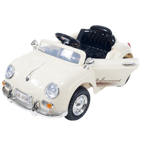 Lil Rider White 58 Speedy Sportster Classic Car Ride-on with Remote Retail $200.44