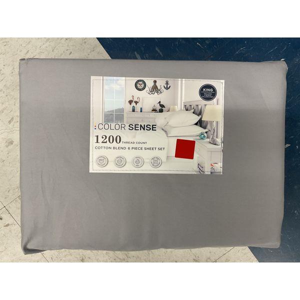 Color Sense 1200 - Thread Count Cotton Blend 6 Piece Sheet Set - King Retail $70.00