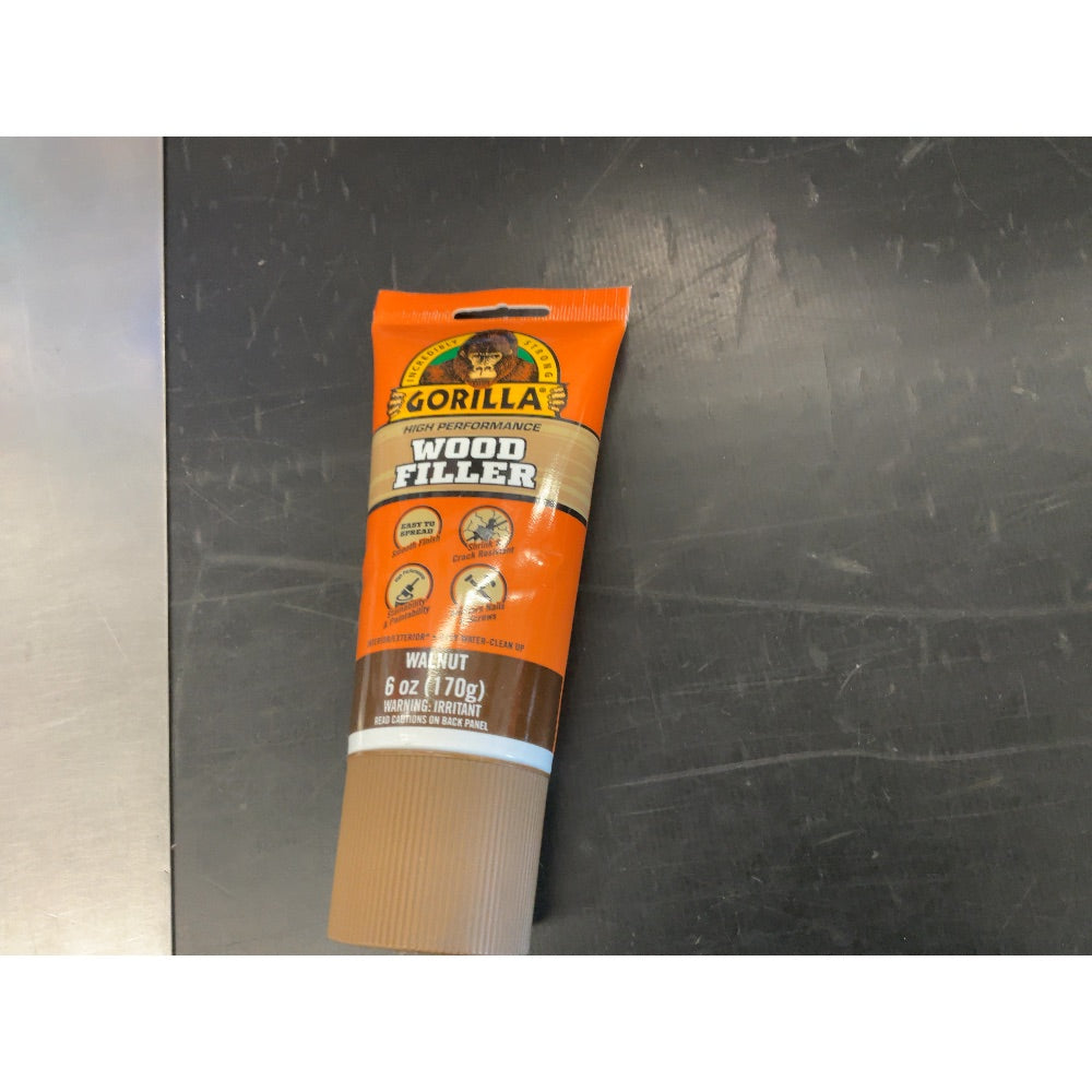 Gorilla Wood Filler - High Performance, Easy to Use, Stainable, Walnut, 6 oz