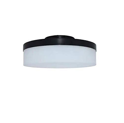 allen + roth Lynnpark 11.95-in Matte Black Modern/Contemporary Flush Mount Light