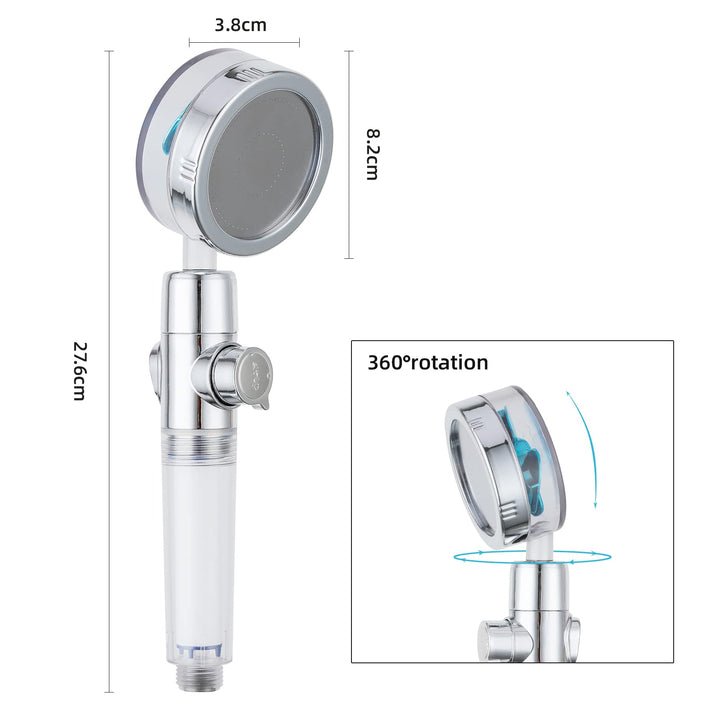 Essbhach Shower Head with Handheld, High Pressure Hand Held Turbo Shower Head Rainfall, Hydro Jet Shower Head Kit with 3 Filters, Turbocharged Shower Head,Easy to Install,Blue