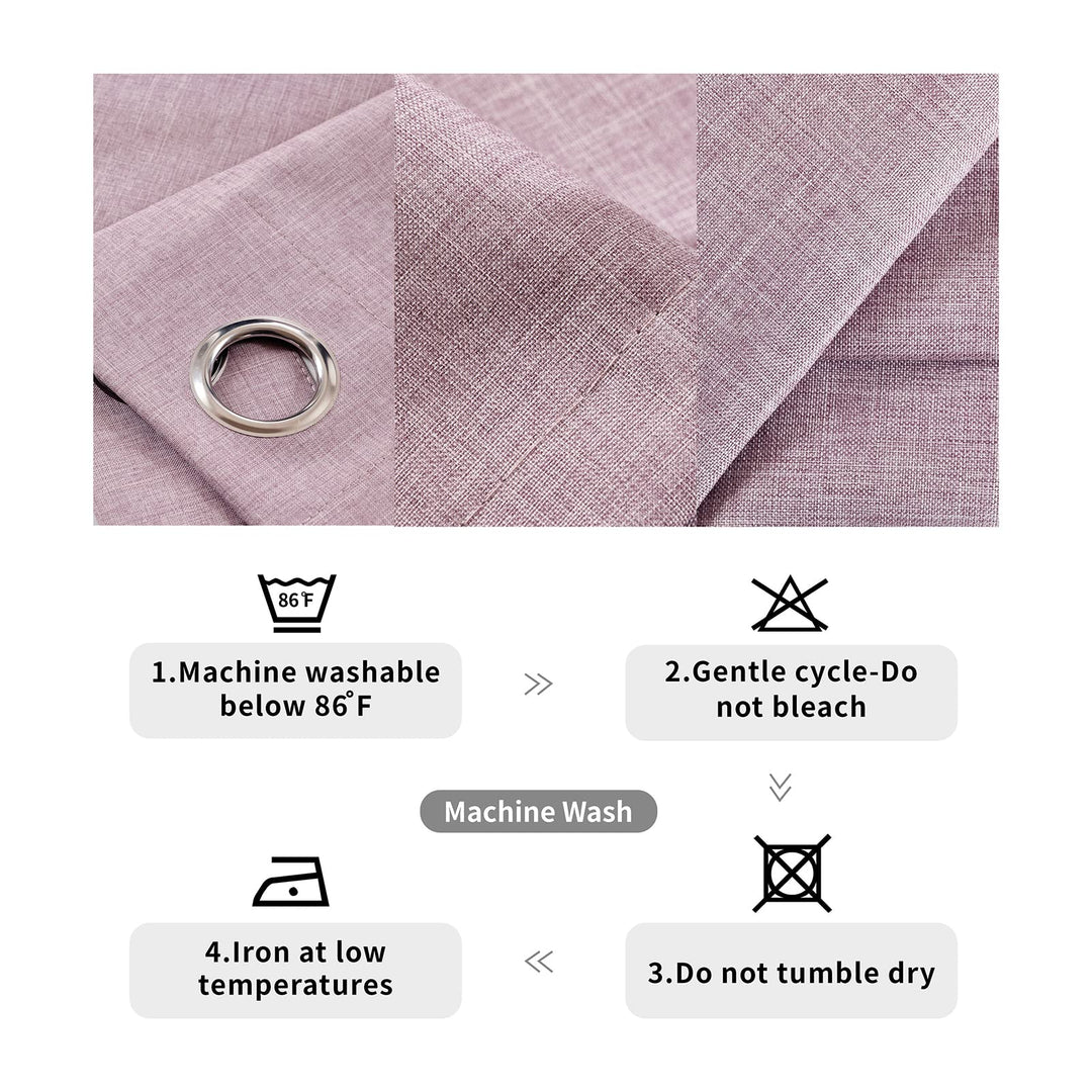D E CURTAIN 100% Blackout Curtains for Bedroom, Full Room Darkening Curtains 96 inches for Quality Sleep Long 2 Panels(52 x 96 Inch,Light Purple Drapes)