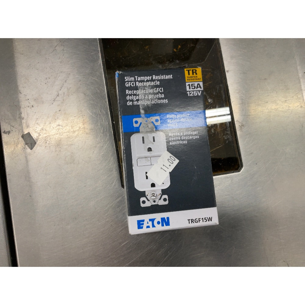 Eaton TRGF15W Slim Tamper Resistant GFCI Receptacle - 15A 125V, White