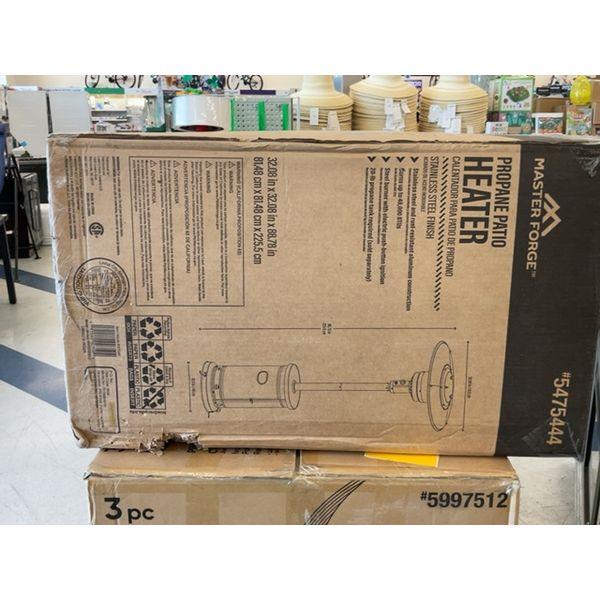Master Forge Propane Patio Heater - Stainless Steel Finish Retail $200.00