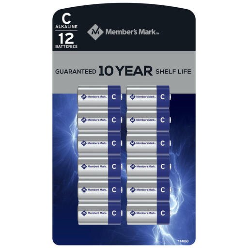 Member's Mark Alkaline C Batteries (12 Pack) Retail $25.32