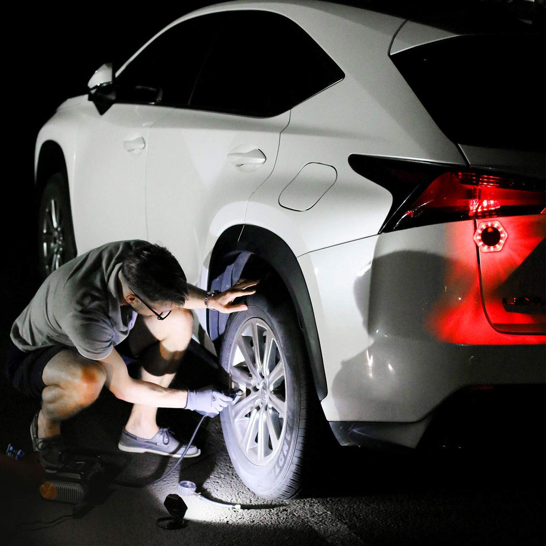 POWERFIREFLY 2-Sided Detachable LED Work Light, Cordless Emergency Light, Strobe Light, Mini Camping Lantern, Strong Magnetic Base, for Car Truck Boat, Multi-Purpose