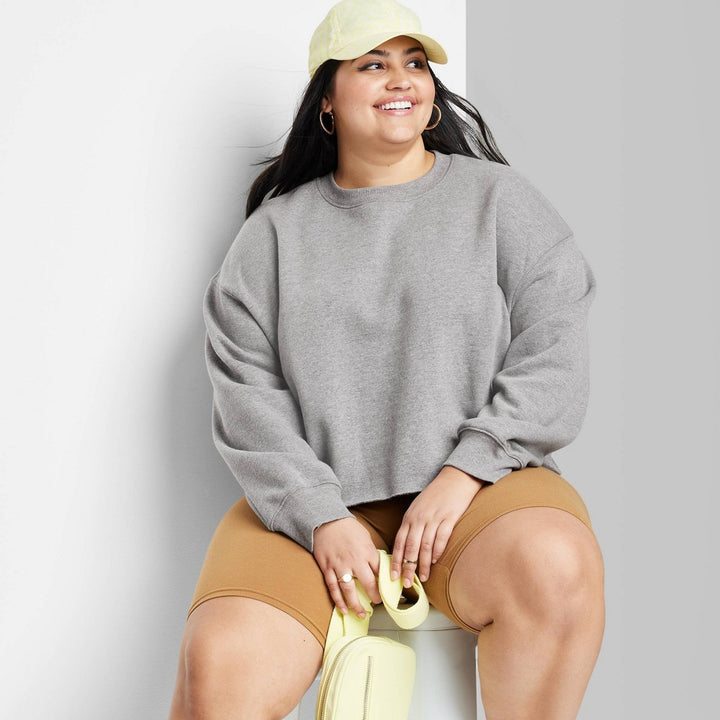 Women's Cropped Sweatshirt - Wild Fable™ Gray 2X Retail $12.00