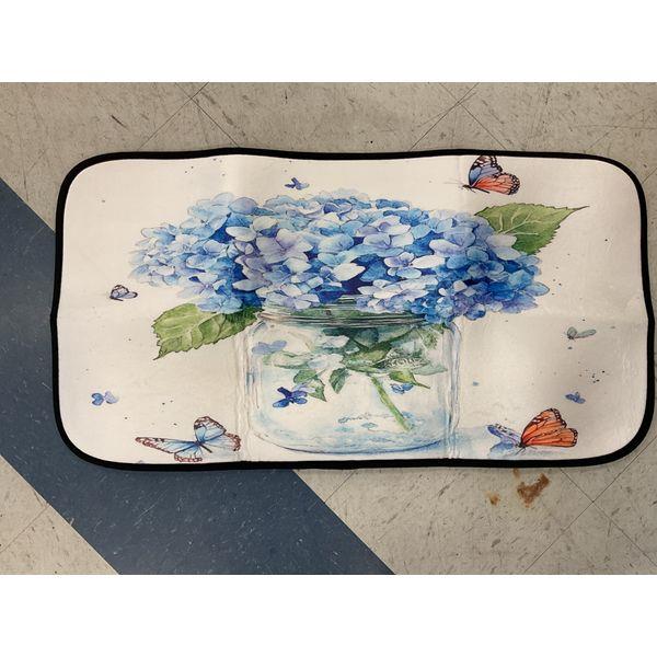 Unknown Brand Blue Hydrangea and Butterfly Accent Mat Retail $15.00