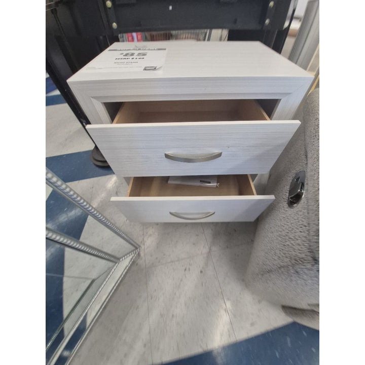 Night Stand - 2 Drawers, Modern Design, White Finish