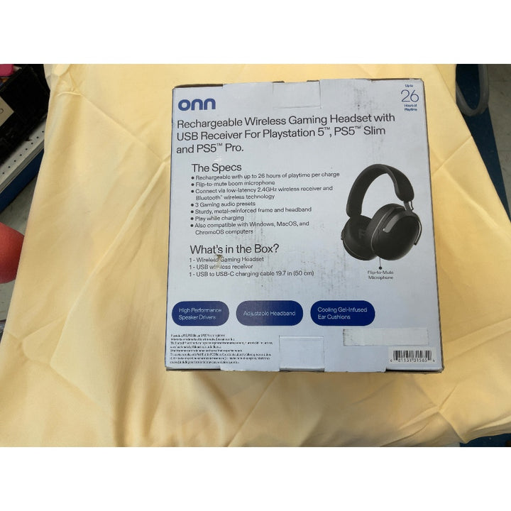 Onn Wireless Gaming Headset - PlayStation 5 Compatible, Flip-to-Mute Microphone, Dual Wireless Connectivity