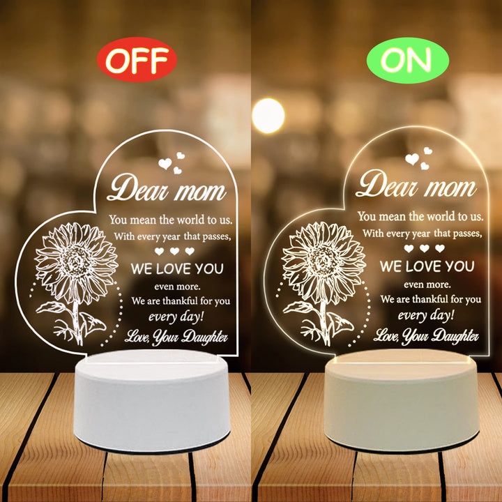 LE XIAOXI Mom Gifts, Gifts for Mom from Daughter - Acrylic Night Light