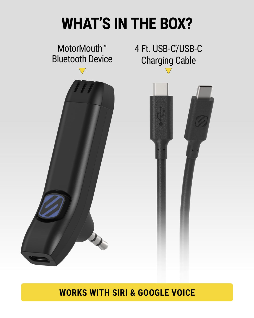 Scosche BTAXS3 Hands-Free Audio Kit, Bluetooth Receiver for Car Stereo with Noise Cancellation, 3.5mm AUX Bluetooth Adapter for Car Radio, Compatible with Siri/Google Assistant Voice Command