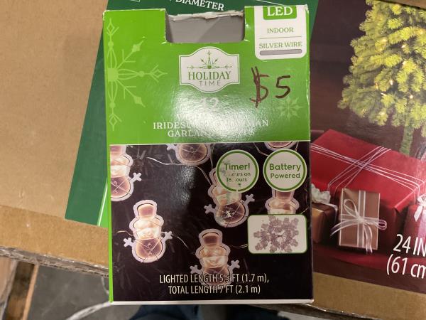 12 warm white iridescent snowman garland lights Retail $7.50