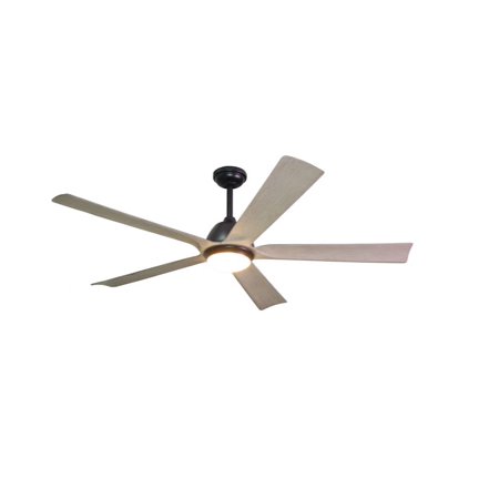 Harbor Breeze Cartersville 60-in Black LED Indoor/Outdoor Ceiling Fan with Light Remote (5-Blade)