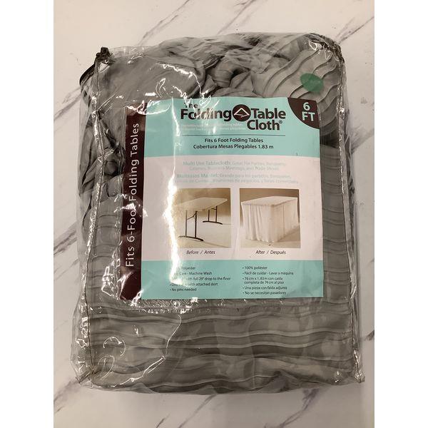 The Folding Table Cloth Multi-Use Tablecloth - 6 Foot Folding Tables - Silver Retail $30.00
