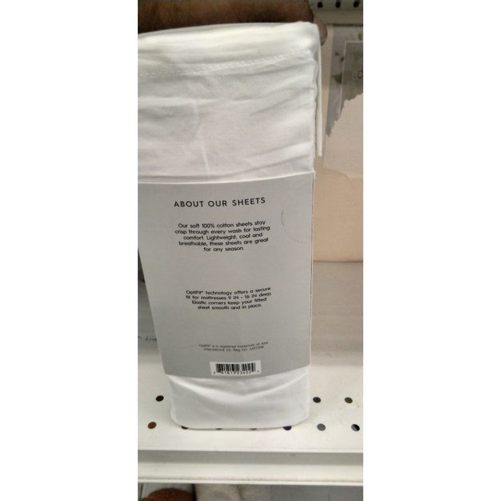 Better Homes & Gardens Cool & Crisp 4-Piece 300 Thread Count Arctic White Cotton Percale Sheet Set  Full