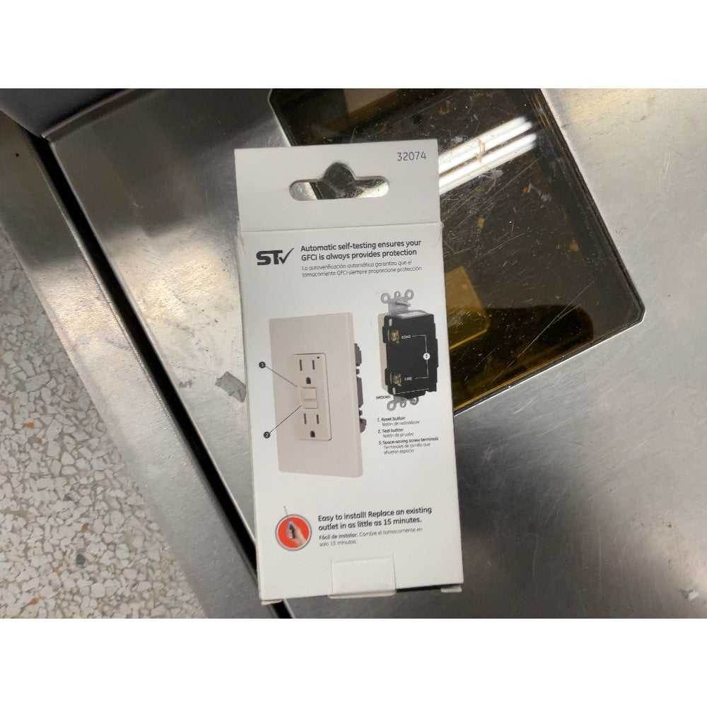 UltraPro GE GFCI Outlet, 15 AMP, Light Almond