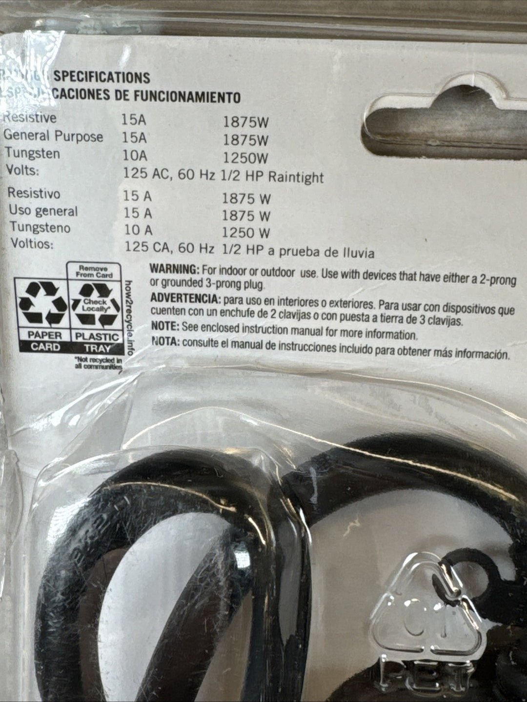 Utilitech Outdoor 24 Hour Manual Timer Two Grounded Outlets up to 48 Times / 24H