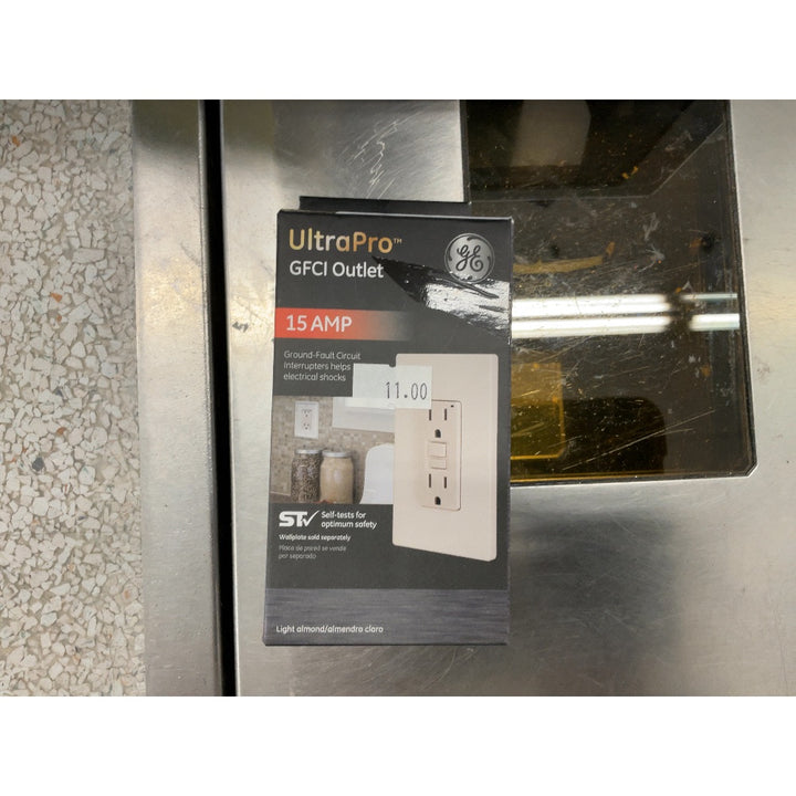 UltraPro GE GFCI Outlet, 15 AMP, Light Almond