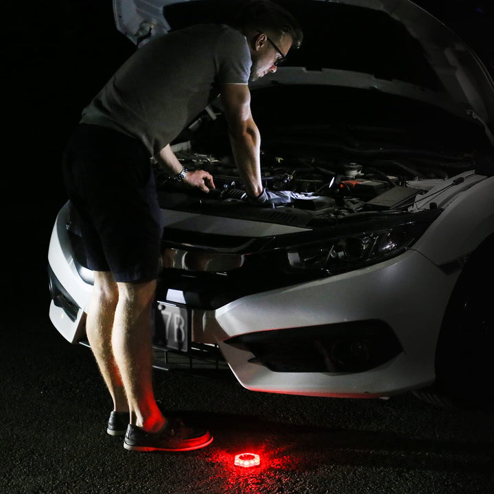 POWERFIREFLY 2-Sided Detachable LED Work Light, Cordless Emergency Light, Strobe Light, Mini Camping Lantern, Strong Magnetic Base, for Car Truck Boat, Multi-Purpose