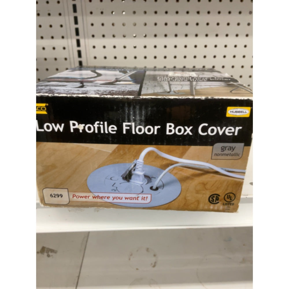 RACO 6299 Round Floor Box Cover Kit Nonmetallic With Two-Lift Lids for 5511 Floor Box, Gray