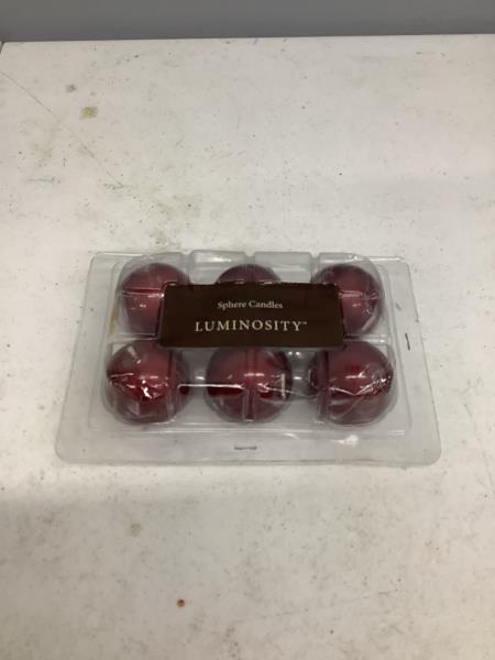 LUMINOSITY Sphere Candles - Red Set of 6 Retail $19.99