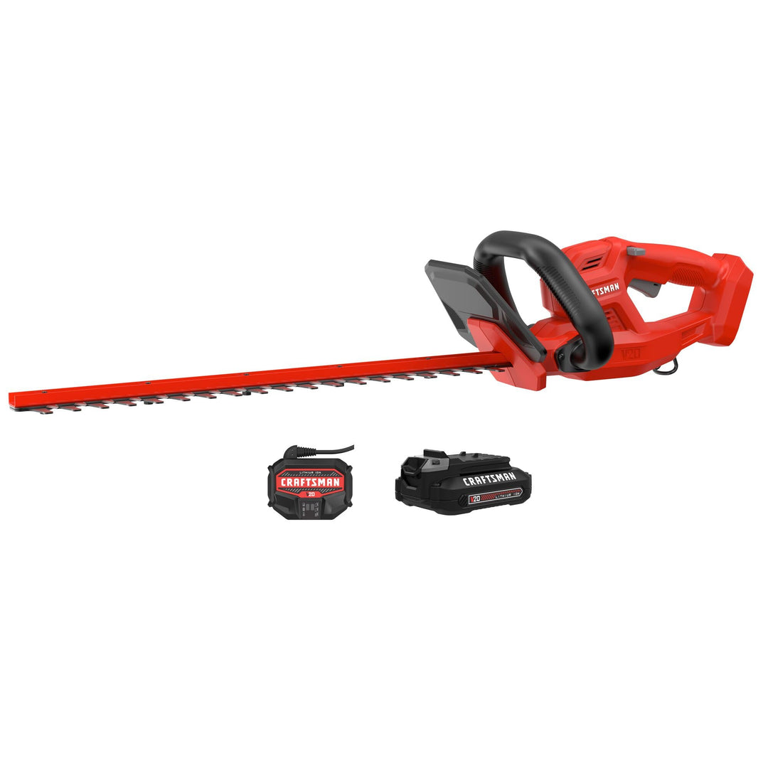CRAFTSMAN V20 Cordless Hedge Trimmer, 20 inch, Battery and Charger Included (CMCHT810C1)