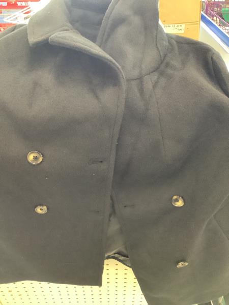 Walmart TT Faux Wool Peacoat - Black - Size M Retail $23.99