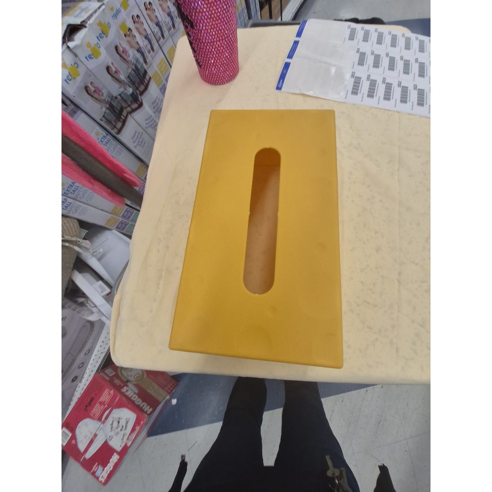 Dollar Tree Tissue Box Cover, Yellow