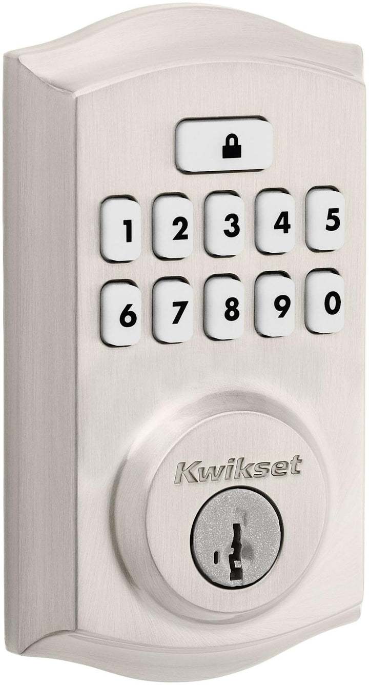 Kwikset 9260TRL-15S Traditional SmartCode Keypad Electronic Deadbolt SmartKey Satin Nickel Finish