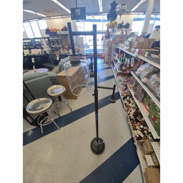 Unbranded Floor Lamp, Two Lights, Clear Glass Shades