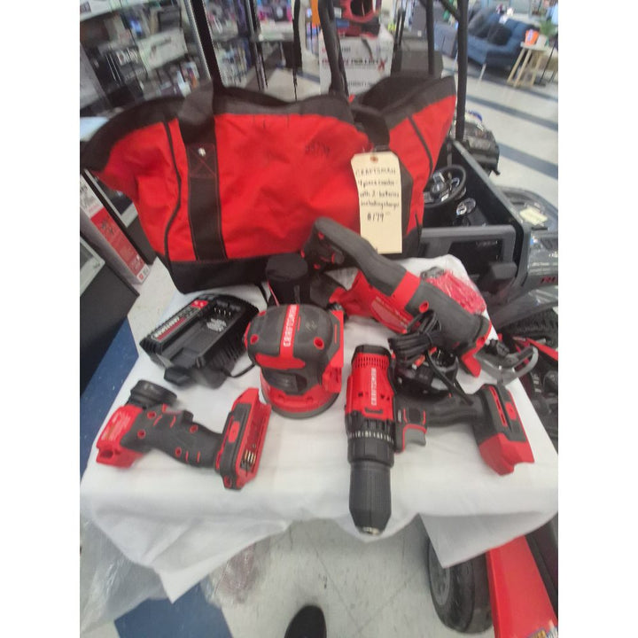 Craftsman 4-Piece Combo Kit - Drill, Sander, Reciprocating Saw, Impact Driver - With 2 Batteries and Charger