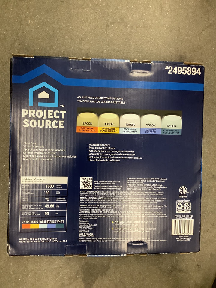 PS 15IN LED BLK FLAT PANEL FLUSH