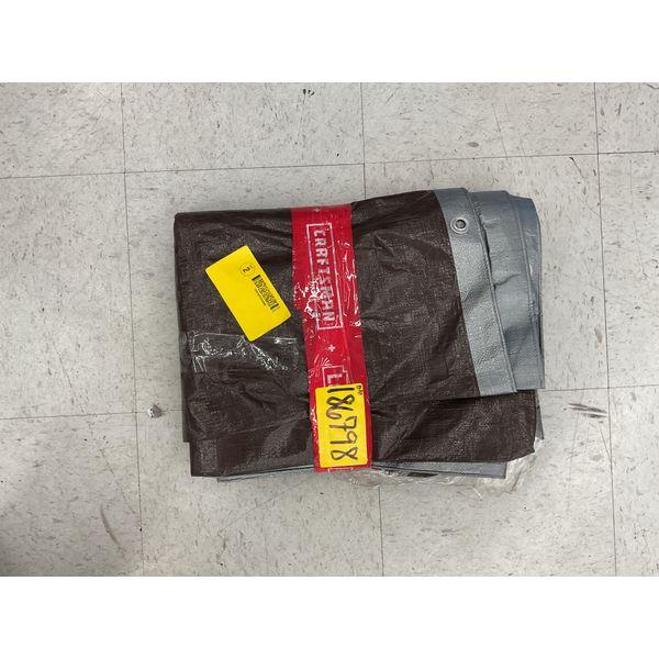 Craftsman Tarp - Heavy Duty, Weather Resistant, Reinforced Edges, Brown and Silver
