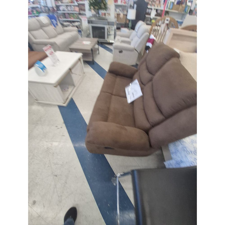 Loveseat Recliner, Brown Suede-like Fabric, Comfort Seating, Home Furniture