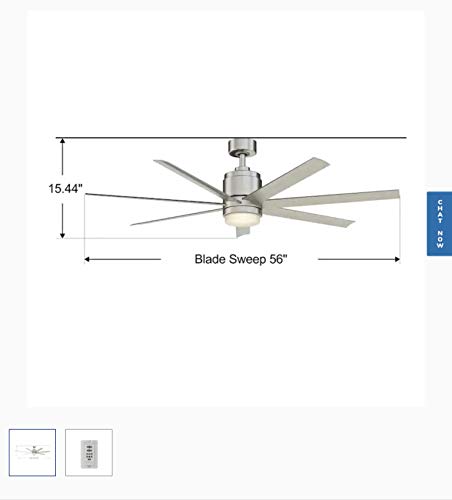 Fanimation Studio Collection Blitz Brushed Nickel 56-in LED Remote Control Light Ceiling Fan Retail $279.99
