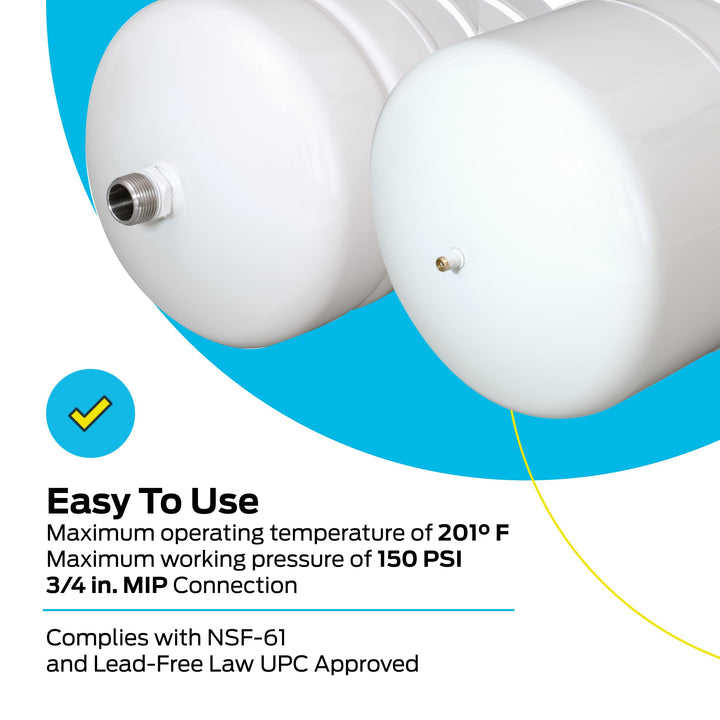 Eastman Thermal Expansion Tank, 2 gal, 3/4 in MIP Connection, 60022