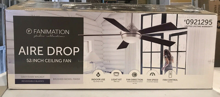 PARTS ONLY Fanimation Studio Collection Aire Drop 52-in Brushed Nickel LED MOUNT
